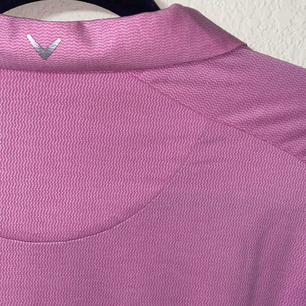 🛍️Mens Callaway Opti-Dri Pink quarter zip short sleeved polo! - Picture 7 of 8